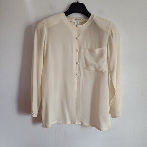 Ladies Petite SZ 2P Jones New York Cream Silk Tunic